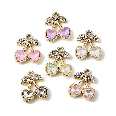 Alloy Rhinestone Pendants FIND-K032-34G-1