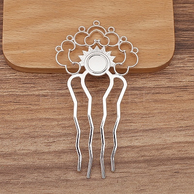 Alloy Hair Comb Findings PW-WGF914F-01-1