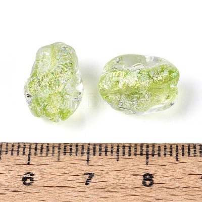 Handmade Foil Glass Beads Strands FOIL-N033-02E-1