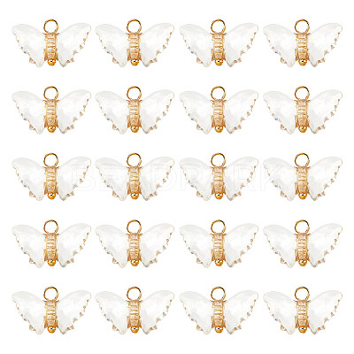 Plating Transparent Acrylic Pendants FIND-DC0004-69-1