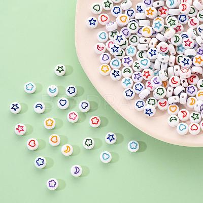 White Opaque Acrylic Beads MACR-YW0001-19C-1