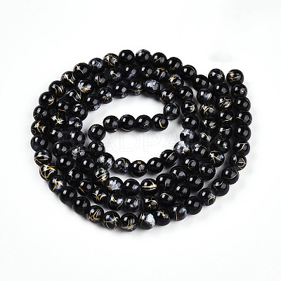 Baking Paint Glass Beads Strands DGLA-N003-8mm-B10-1