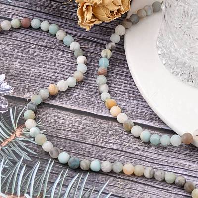 Natural Flower Amazonite Beads Strands G-G692-01F-6mm-1