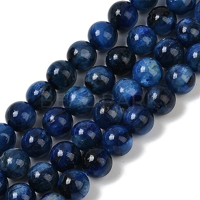 Round Natural Kyanite/Cyanite/Disthene Bead Strands G-I165-01-7mm-01-1