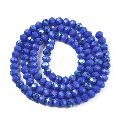 Electroplate Opaque Solid Color Glass Beads Strands LS-EGLA-A044-P6mm-L32-1