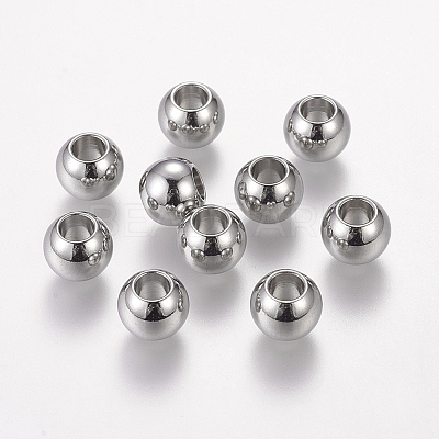 Tarnish Resistant 304 Stainless Steel European Beads LS-STAS-E034-1-1