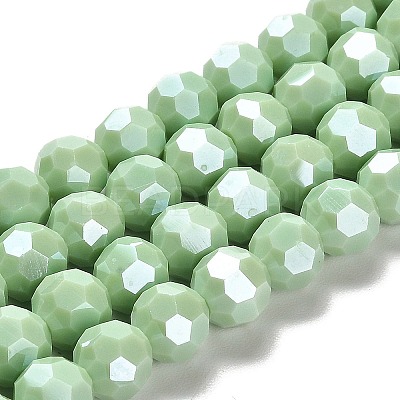 Electroplate Opaque Glass Beads Strands EGLA-A035-P10mm-A14-1