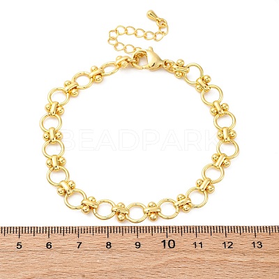 Brass Ring Link Chain Bracelets for Women Men BJEW-K273-05G-1