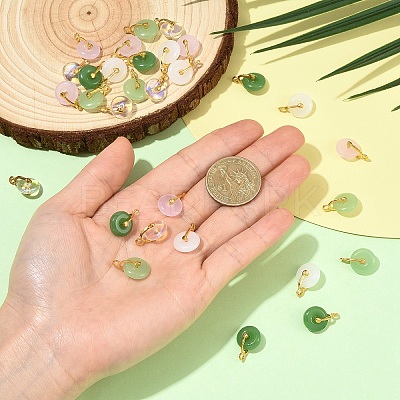 30Pcs 5 Colors Glass Imitation Gemstone Pendants FIND-YW0012-39-1