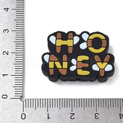 Bees Themed Food Grade Eco-Friendly Silicone Focal Beads SIL-L008-02C-1