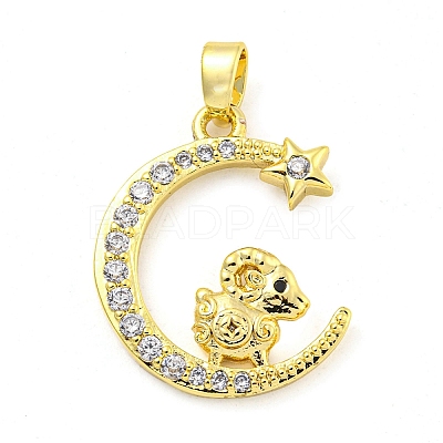 Brass Micro Pave Clear Cubic Zirconia Pendants FIND-Z044-03L-1
