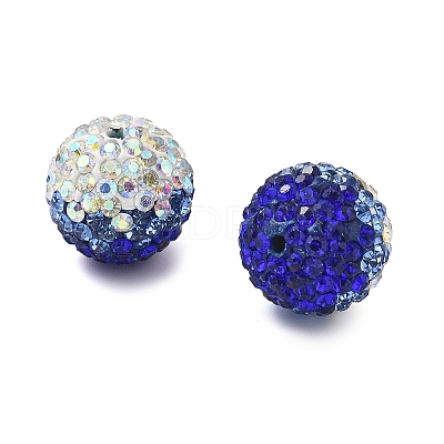 Gradient Color Design Polymer Clay Rhinestone Beads CLAY-NH0001-03F-1