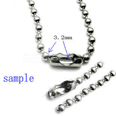 Tarnish Resistant Stainless Steel Ball Chain Connectors X-STAS-L018E-P-1