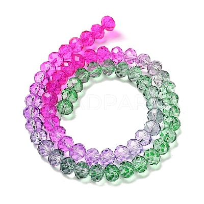 Transparent Painted Glass Beads Strands DGLA-A034-T6mm-A06-1