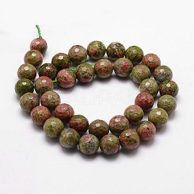 Natural Unakite Beads Strands G-D840-45-6mm-1