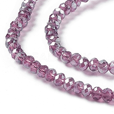Electroplate Glass Beads Strands X-EGLA-R048-2mm-11-1