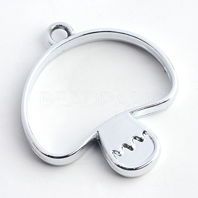 Rack Plating Alloy Open Back Bezel Pendants X-PALLOY-S047-35D-FF-1