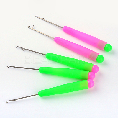 Platinum Plated Plastic Handle Steel Crochet Hooks Needles X-TOOL-R101-02-1