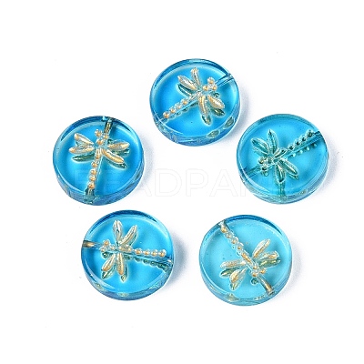 Baking Paint Transparent Glass Beads DGLA-N018-30B-1