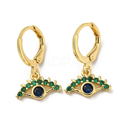 Real 18K Gold Plated Brass Dangle Leverback Earrings EJEW-A033-09G-02-1