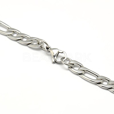 Tarnish Resistant Fashionable 304 Stainless Steel Figaro Chain Necklaces for Men STAS-A028-N016P-1