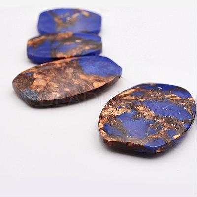 Assembled Bronzite and Lapis Lazuli Graduated Beads Strands G-P297-S01-1
