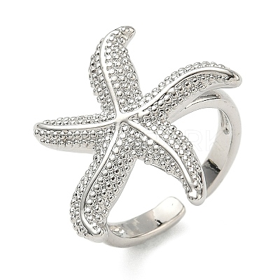 Brass Cuff Rings for Women RJEW-A083-01P-1