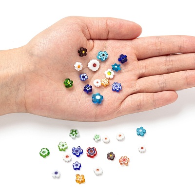 30Pcs Handmade Millefiori Glass Beads LAMP-FS0001-02C-1