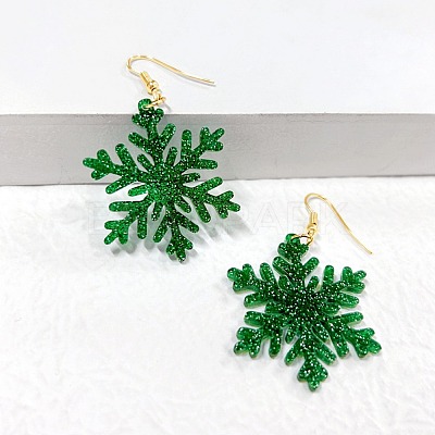 Snowflake Acrylic Glitter Powder Dangle Earrings FS-WGC8E2D-02-1