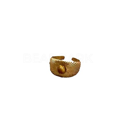 Zinc Alloy with Natural Tiger Eye Finger Rings FS-WG365DD-03-1