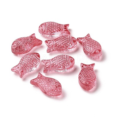 Transparent Spray Painted Glass Beads GLAA-I050-10I-1