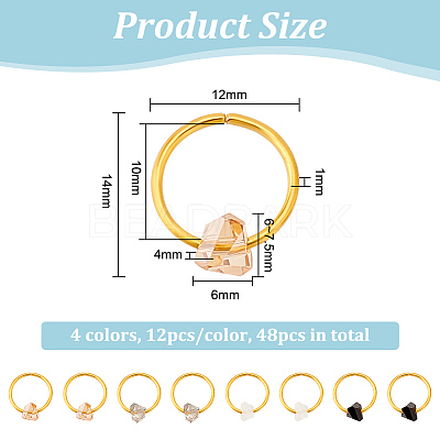 24Pcs 4 Colors Glass Dreadlocks Beads OHAR-AB00010-1