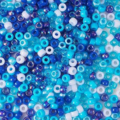 1200Pcs 2 Style 3 Colors Mixed Effect Acrylic European Beads OACR-SZ0001-28-1