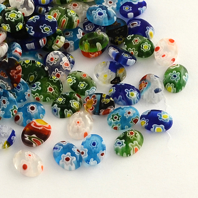 Handmade Millefiori Glass Cabochons X-LK-R006-12-1