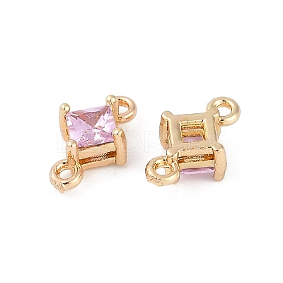 Brass Pave Glass Rhombus Links Connector Charms X1-GLAA-Q088-001A-1