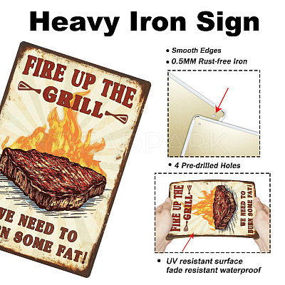 Vintage Metal Tin Sign AJEW-WH0436-172-1