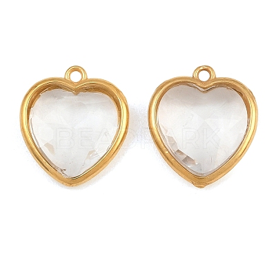 Valentine's Day 304 Stainless Steel with Glass Charms STAS-Q119-01G-A02-1