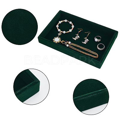 Rectangle Wood Covered with Velvet Jewelry Display Trays AJEW-WH0332-26-1