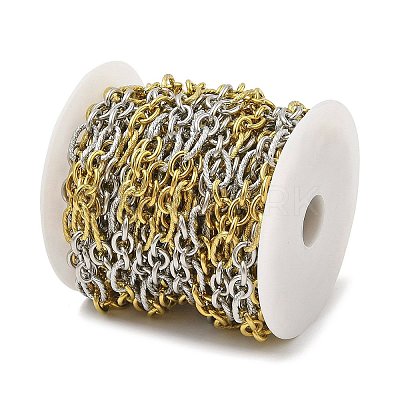 Ion Plating(IP) 304 Stainless Steel Two-Tone Link Chains CHS-M006-08PG-1