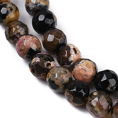 Natural Fire Crackle Agate Beads Strands G-C082-A01-45-1
