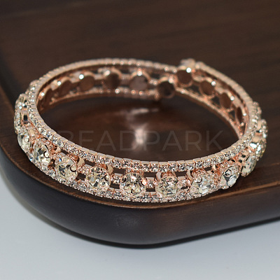 Titanium Alloy and Crystal Rhinestone Bangles for Women FS-WG3AF1B-03-1