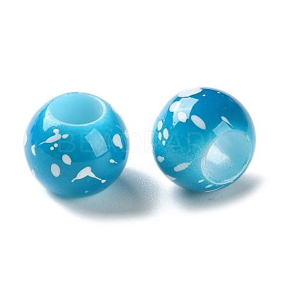 Spray Painted ABS Plastic European Beads KY-G033-01B-05-1