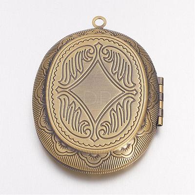 Brass Locket Pendants KK-M041-04AB-NF-1