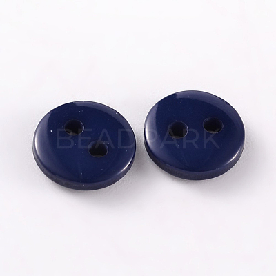 2-Hole Flat Round Resin Sewing Buttons for Costume Design BUTT-E119-18L-11-1