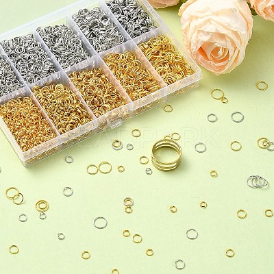 10 Styles Iron Open Jump Rings IFIN-YW0003-60B-1