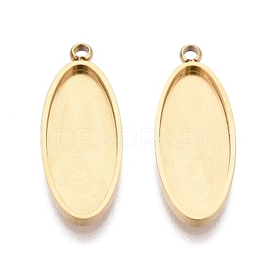 304 Stainless Steel Pendant Cabochon Component STAS-Q113-25D-G-1