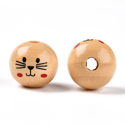 Natural Wood European Beads X-WOOD-S055-16A-1