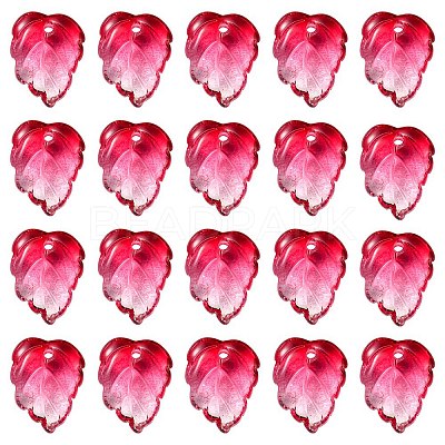 Autumn Theme Two-Tone Transparent Glass Charms GLAA-YW0001-53D-1