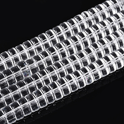 Transparent Glass Beads Strands GLAA-N028-4x8mm-01-1