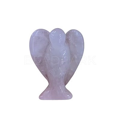 Natural Rose Quartz Carved Healing Angel Figurines PW-WG21334-02-1